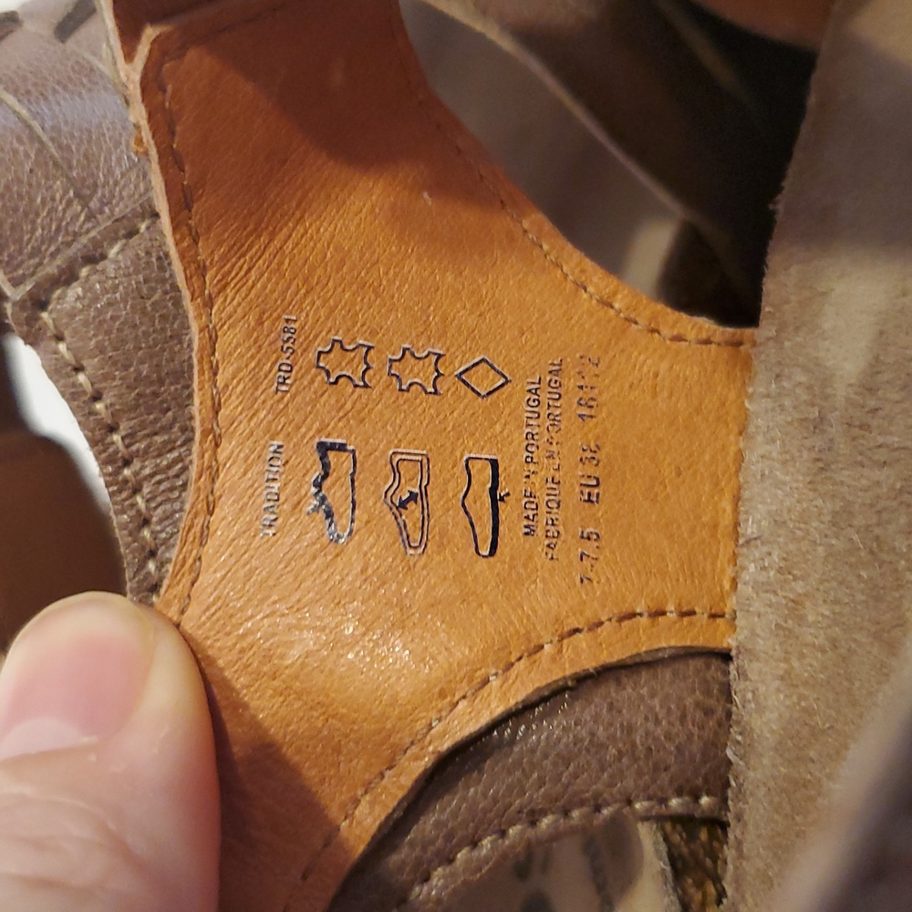 Taos Women's Tradition Wedge Sandal In Dark Taupe Leather Size 7-7.5 - Picture 6 of 10